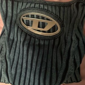 Diesel logo plaque cut out bandeau top